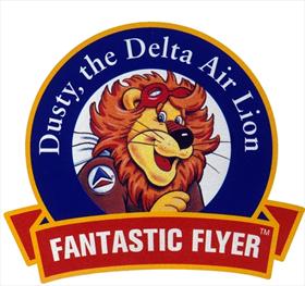 Fantastic Flyer Dusty the Delta Air Lion logo 1989