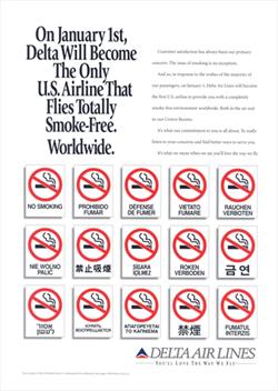 Smoke free airline ad 1994