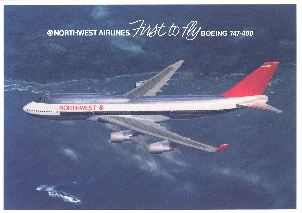 nw_ads_postcard_1989_1st_to_fly_747-400