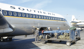 Loading Southern Airways DC-9 in 1969