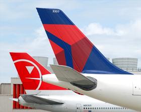 Delta and Northwest aircraft tails 2009